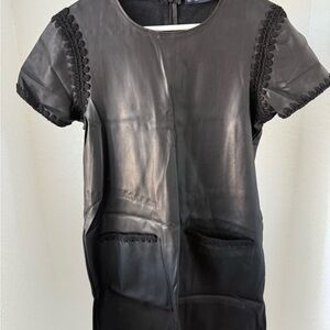 ZARA Black Leather Dress, Size Small